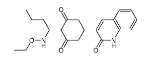 2-(1-Ethoxyaminobutylidene)-5-(2-oxoquinol-3-yl)-cyclohexane-1,3-dione结构式