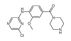 6-chloro-N-[2-methoxy-4-(piperazin-1-ylcarbonyl)phenyl]pyrazin-2-amine结构式