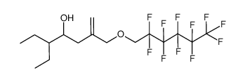 5-ethyl-2-(2,2,3,3,4,4,5,5,6,6,6-undecafluoro-hexyloxymethyl)hept-1-en-4-ol结构式