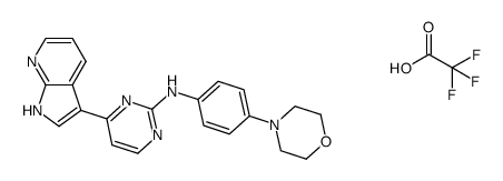 N-(4-morpholin-4-ylphenyl)-4-(1H-pyrrolo[2,3-b]pyridin-3-yl)pyrimidin-2-amine trifluoroacetate结构式