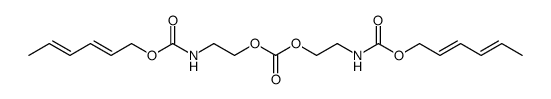 Bis-<2-(hexa-2,4-dienyloxyformamido)-ethyl>-carbonat Structure