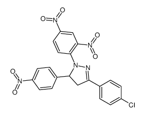 5-(4-chlorophenyl)-2-(2,4-dinitrophenyl)-3-(4-nitrophenyl)-3,4-dihydropyrazole Structure