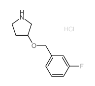 3-[(3-Fluorobenzyl)oxy]pyrrolidine hydrochloride结构式