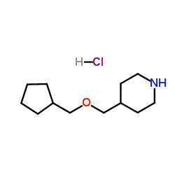 4-[(Cyclopentylmethoxy)methyl]piperidine hydrochloride (1:1) Structure