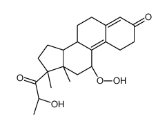 (11β,17β)-11-Hydroperoxy-17-[(2S)-2-hydroxypropanoyl]-17-methyles tra-4,9-dien-3-one结构式