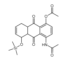 4-acetamido-9,10-dioxo-5-((trimethylsilyl)oxy)-5,8,8a,9,10,10a-hexahydroanthracen-1-yl acetate结构式