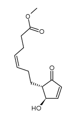 (+/-)-methyl trans-7-(2-hydroxy-5-oxo-3-cyclopenten-1-yl)-4(Z)-heptenoate Structure