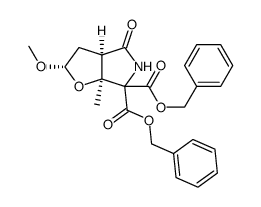 (1S,3S,5R)-8,8-dibenzyloxycarbonyl-3-methoxy-1-methyl-2-oxa-7-azabicyclo[3.3.0]octane-6-one结构式