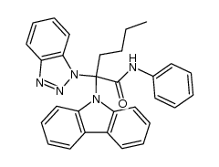 2-(1H-benzo[d][1,2,3]triazol-1-yl)-2-(9H-carbazol-9-yl)-N-phenylhexanamide结构式