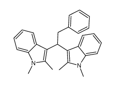 3,3′-(2-phenylethane-1,1-diyl)bis(1,2-dimethyl-1H-indole) Structure