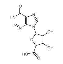b-D-Ribofuranuronic acid,1-deoxy-1-(1,6-dihydro-6-oxo-9H-purin-9-yl)- Structure
