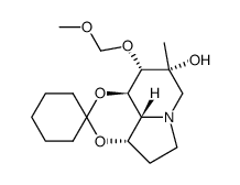 Spirocyclohexane-1,2-1,3dioxino4,5,6-hiindolizin-8-ol, octahydro-9-(methoxymethoxy)-8-methyl-, 3aS-(3a.alpha.,8.beta.,9.beta.,9a.beta.,9b.alpha.)-结构式