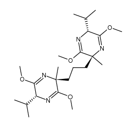 1,3-bis[(2R,5S)-2,5-dihydro-3,6-dimethoxy-2-isopropyl-5-methylpyrazin-5-yl]propane Structure