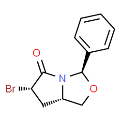 (3R,6S,7aS)-6-溴-3-苯基四氢吡咯并[1,2-c]噁唑-5(3H)-酮结构式