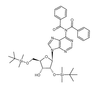 6-N,N-dibenzoyl-2',5'-di-O-(tert-butyldimethylsilyl)adenosine Structure