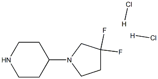4-(3,3-二氟吡咯烷-1-基)哌啶盐酸盐结构式