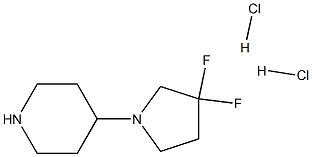 4-(3,3-Difluoropyrrolidin-1-yl)piperidine dihydrochloride structure