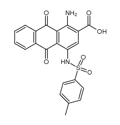1-amino-9,10-dioxo-4-(toluene-4-sulfonylamino)-9,10-dihydro-anthracene-2-carboxylic acid结构式