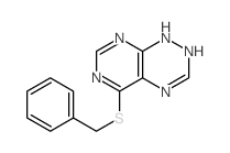 Pyrimido[5,4-e]-1,2,4-triazine, 1,2-dihydro-5-[(phenylmethyl)thio]- Structure