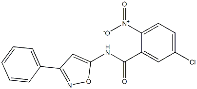 5-chloro-2-nitro-N-(3-phenyl-1,2-oxazol-5-yl)benzamide结构式