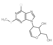 4-(6-chloro-2-methylsulfanyl-purin-9-yl)-2-(hydroxymethyl)-3,4-dihydro-2H-pyran-3-ol Structure