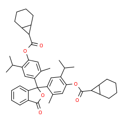 (3-oxo-1,3-dihydro-2-benzofuran-1,1-diyl)bis(2-isopropyl-5-methyl-4,1-phenylene) bisbicyclo[4.1.0]heptane-7-carboxylate Structure