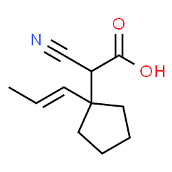 Cyclopentaneacetic acid,-alpha--cyano-1-(1-propenyl)- (9CI) structure