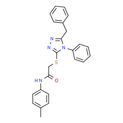 2-[(5-BENZYL-4-PHENYL-4H-1,2,4-TRIAZOL-3-YL)SULFANYL]-N-(4-METHYLPHENYL)ACETAMIDE结构式