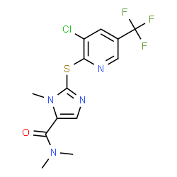 2-([3-CHLORO-5-(TRIFLUOROMETHYL)-2-PYRIDINYL]SULFANYL)-N,N,1-TRIMETHYL-1H-IMIDAZOLE-5-CARBOXAMIDE结构式