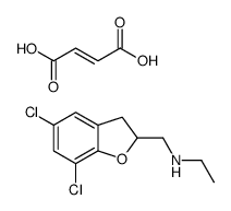 (5,7-dichloro-2,3-dihydro-1-benzofuran-2-yl)methyl-ethylazanium,(Z)-4-hydroxy-4-oxobut-2-enoate Structure