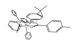 [Pd(1,2-bis(diphenylphosphino)benzene)(4-tert-butylphenyl)(CH2C(O)C6H4-4-Me)] Structure