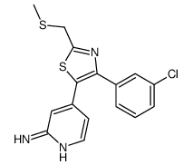 4-[4-(3-chlorophenyl)-2-(methylsulfanylmethyl)-1,3-thiazol-5-yl]pyridin-2-amine Structure