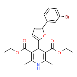 3,5-PYRIDINEDICARBOXYLICACID,4-[5-(3-BROMOPHENYL)-2-FURANYL]-1,4-DIHYDRO-2,6-DIMETHYL-,DIETHYLESTER structure