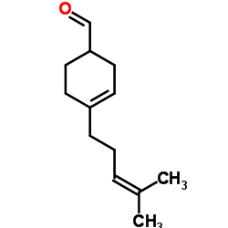 Isohexenyl cyclohexenyl carboxaldehyde structure