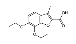6,7-Diethoxy-3-methyl-1-benzofuran-2-carboxylic acid结构式