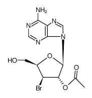 9-(2'-O-Acetyl-3'-bromo-3'-deoxy-β-D-xylofuranosyl)adenine Structure