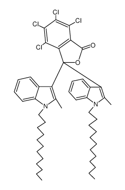 4,5,6,7-tetrachloro-3,3-bis-(1-dodecyl-2-methyl-indol-3-yl)-3H-isobenzofuran-1-one结构式