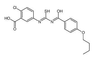 5-[[[(4-BUTOXYBENZOYL)AMINO]THIOXOMETHYL]AMINO]-2-CHLORO-BENZOIC ACID Structure