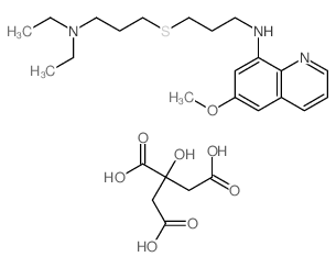 N-[3-(3-diethylaminopropylsulfanyl)propyl]-6-methoxy-quinolin-8-amine; 2-hydroxypropane-1,2,3-tricarboxylic acid picture