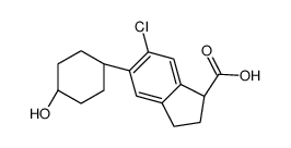 (1S)-6-chloro-5-(4-hydroxycyclohexyl)-2,3-dihydro-1H-indene-1-carboxylic acid Structure