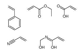 ethyl prop-2-enoate,N-(hydroxymethyl)prop-2-enamide,prop-2-enenitrile,prop-2-enoic acid,styrene Structure