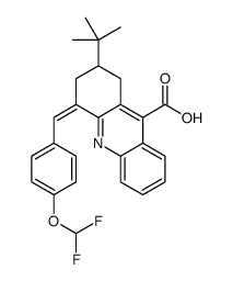 2-tert-butyl-4-[[4-(difluoromethoxy)phenyl]methylidene]-2,3-dihydro-1H-acridine-9-carboxylic acid Structure