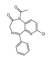1-acetyl-7-chloro-5-phenyl-1,3-dihydro-pyrido[3,2-e][1,4]diazepin-2-one Structure