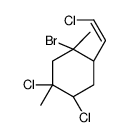 (1R)-1β-Bromo-4α,5α-dichloro-2α-[(E)-2-chloroethenyl]-1,5-dimethylcyclohexane结构式