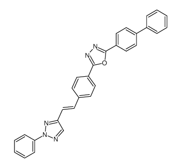 2-biphenyl-4-yl-5-{4-[2-(2-phenyl-2H-[1,2,3]triazol-4-yl)-vinyl]-phenyl}-[1,3,4]oxadiazole结构式