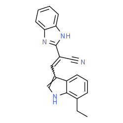 1H-Benzimidazole-2-acetonitrile,alpha-[(7-ethyl-1H-indol-3-yl)methylene]-(9CI) Structure