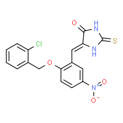 (Z)-5-(2-((2-chlorobenzyl)oxy)-5-nitrobenzylidene)-2-thioxoimidazolidin-4-one结构式