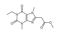 (1-ethyl-3,7-dimethyl-2,6-dioxo-2,3,6,7-tetrahydro-1H-purin-8-yl)-acetic acid methyl ester Structure