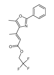 (E)-3-(5-methyl-2-phenyl-oxazol-4-yl)-but-2-enoic acid 2,2,2-trifluoro-ethyl ester Structure