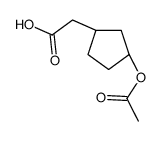 2-[(1S,3R)-3-acetyloxycyclopentyl]acetic acid结构式